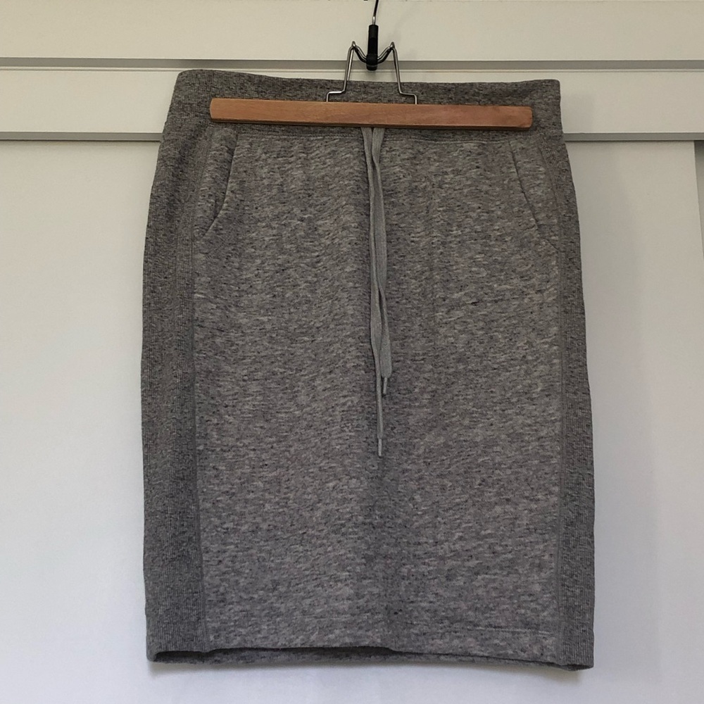 Casual heather gray fleece skirt